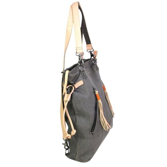 Sherpani GRAY CANVAS LEATHER HANDLES BACKPACK CONVERTIBLE SHOULDER BAG PURSE main image 13